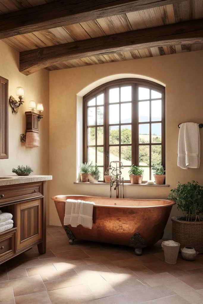 Italian bathroom with bidet and heated towel rack