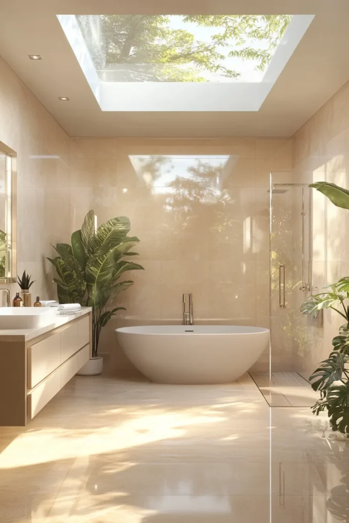 Italian bathroom with clawfoot tub and bay window