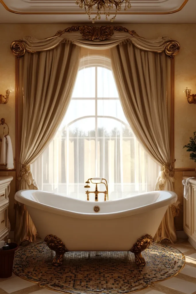 Italian bathroom with walk-in shower and built-in bench