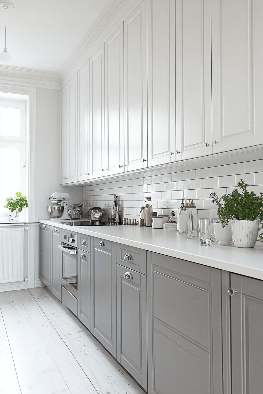 Bright Grey and White Kitchen Cabinets grey and white kitchen cabinets