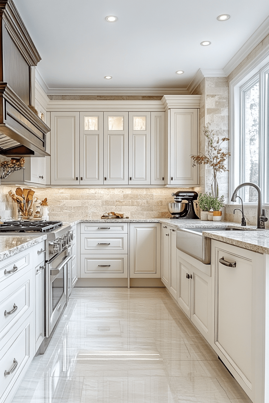 antique white kitchen cabinets