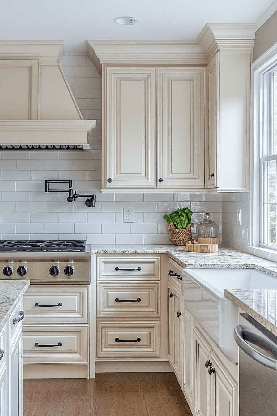 antique white kitchen cabinets