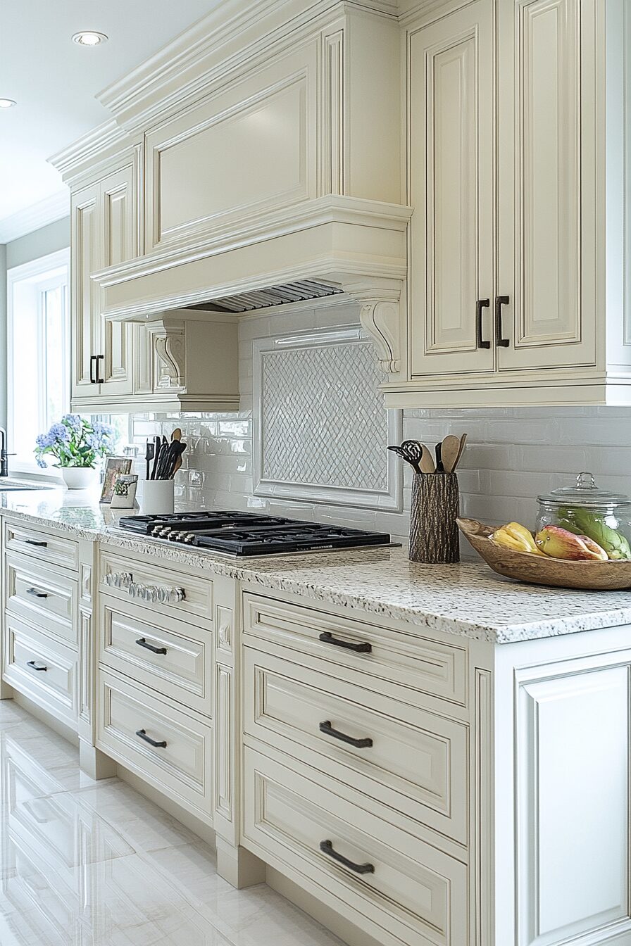 antique white kitchen cabinets