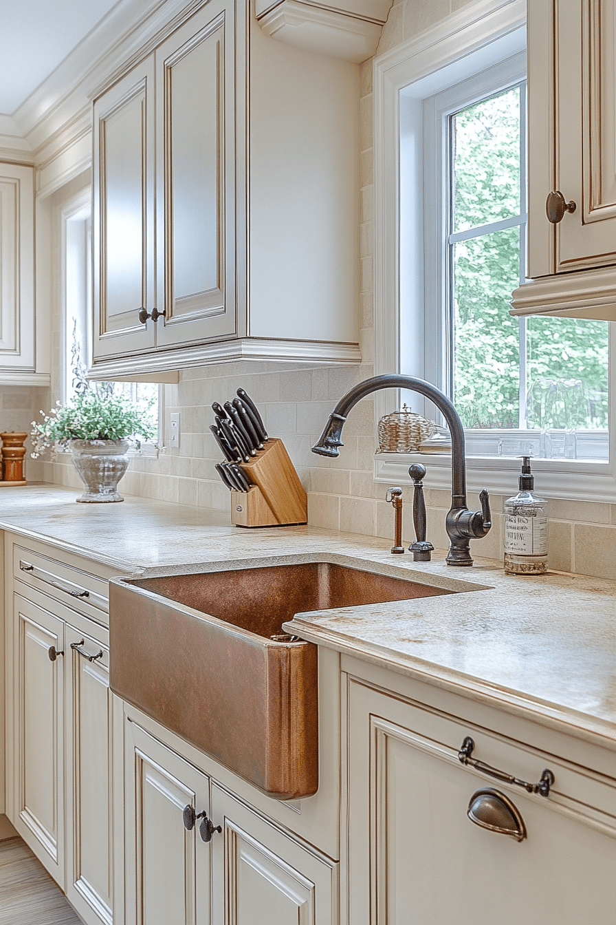 antique white kitchen cabinets