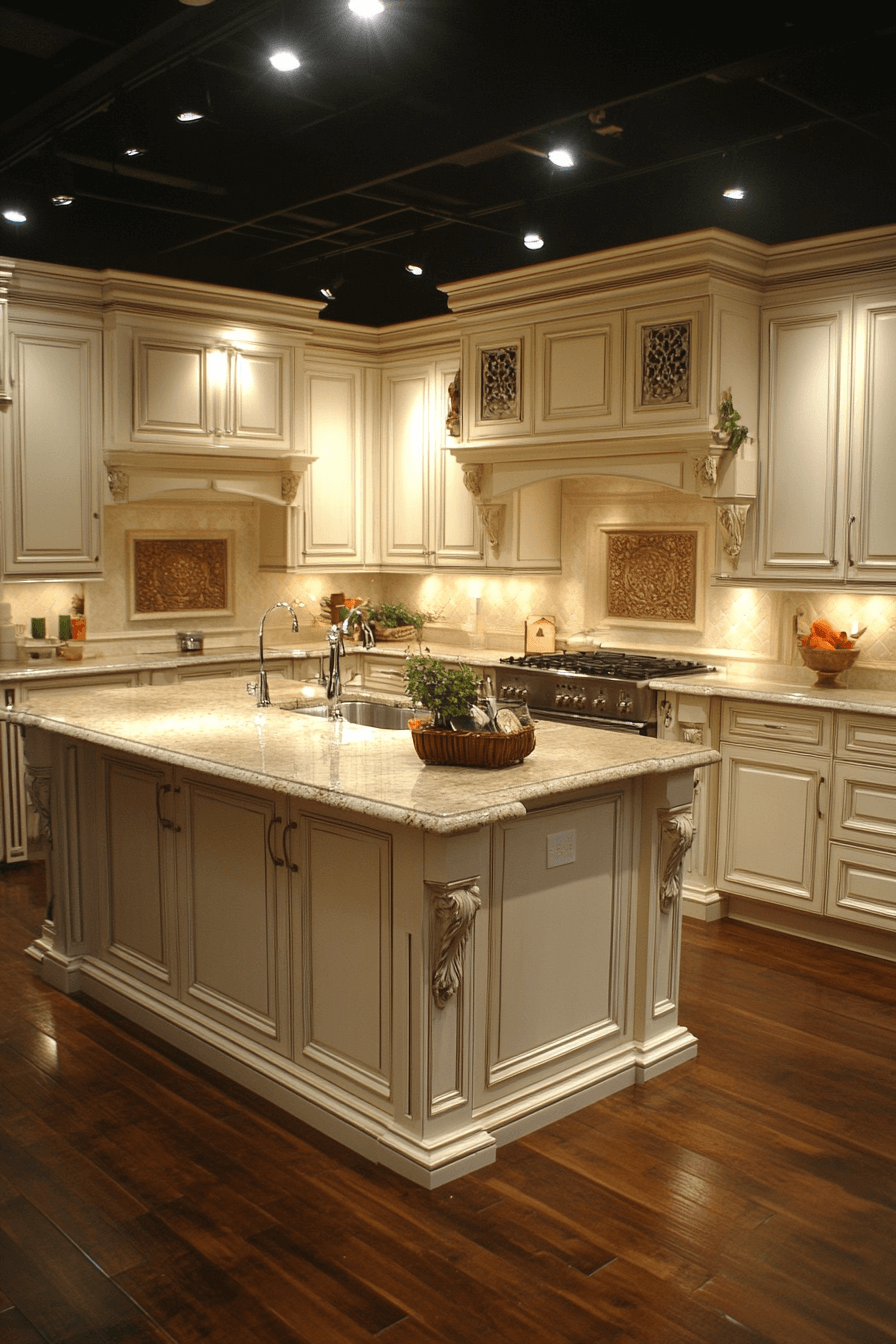 antique white kitchen cabinets