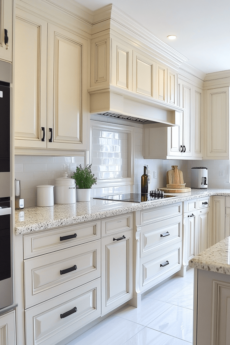 antique white kitchen cabinets