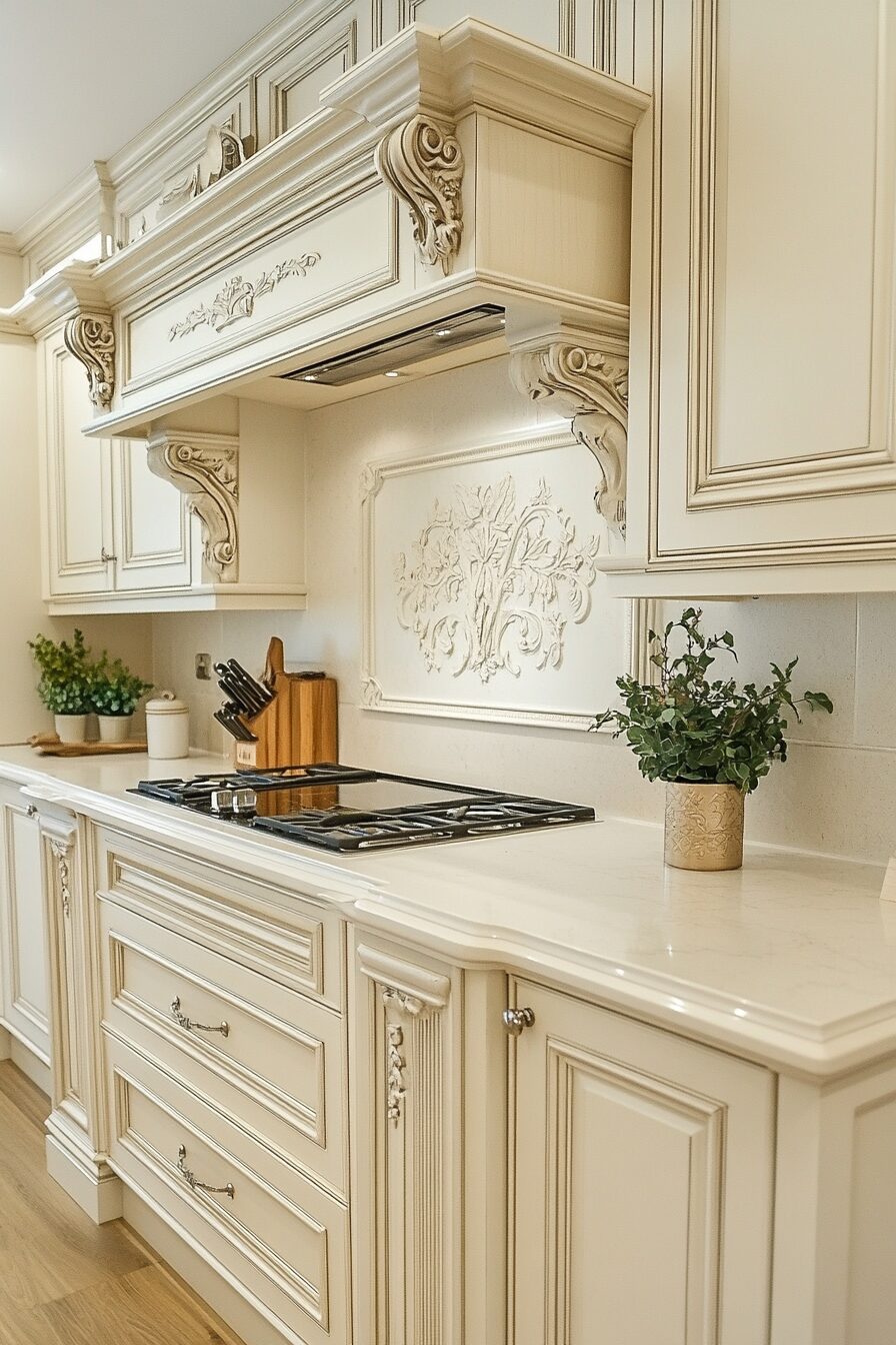antique white kitchen cabinets