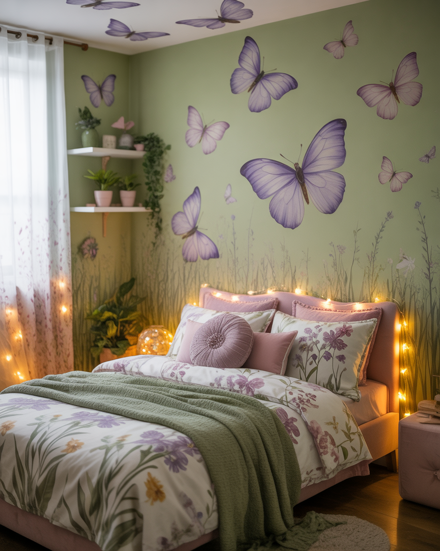 Butterfly garden kids bedroom