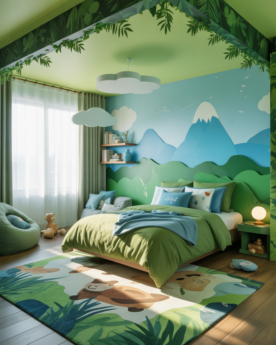 Forest adventure kids bedroom