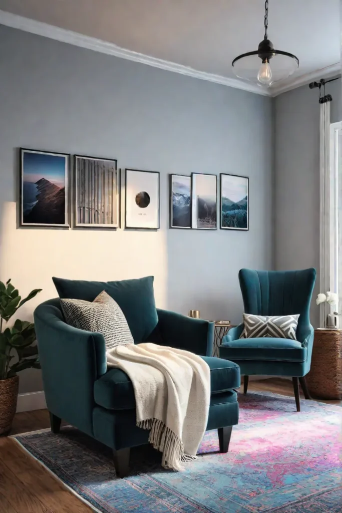 Eclectic and vibrant reading nook