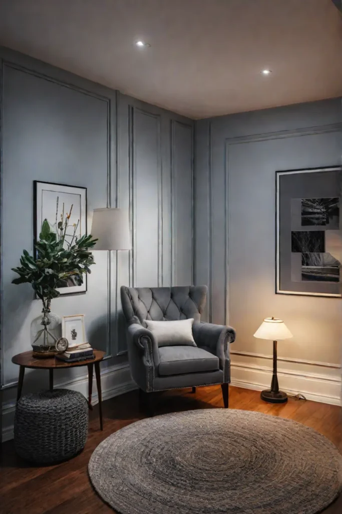 Reading nook with elegant lighting