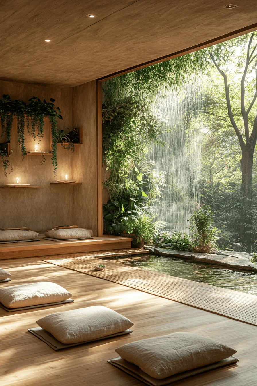 Minimalist rustic cabin interior