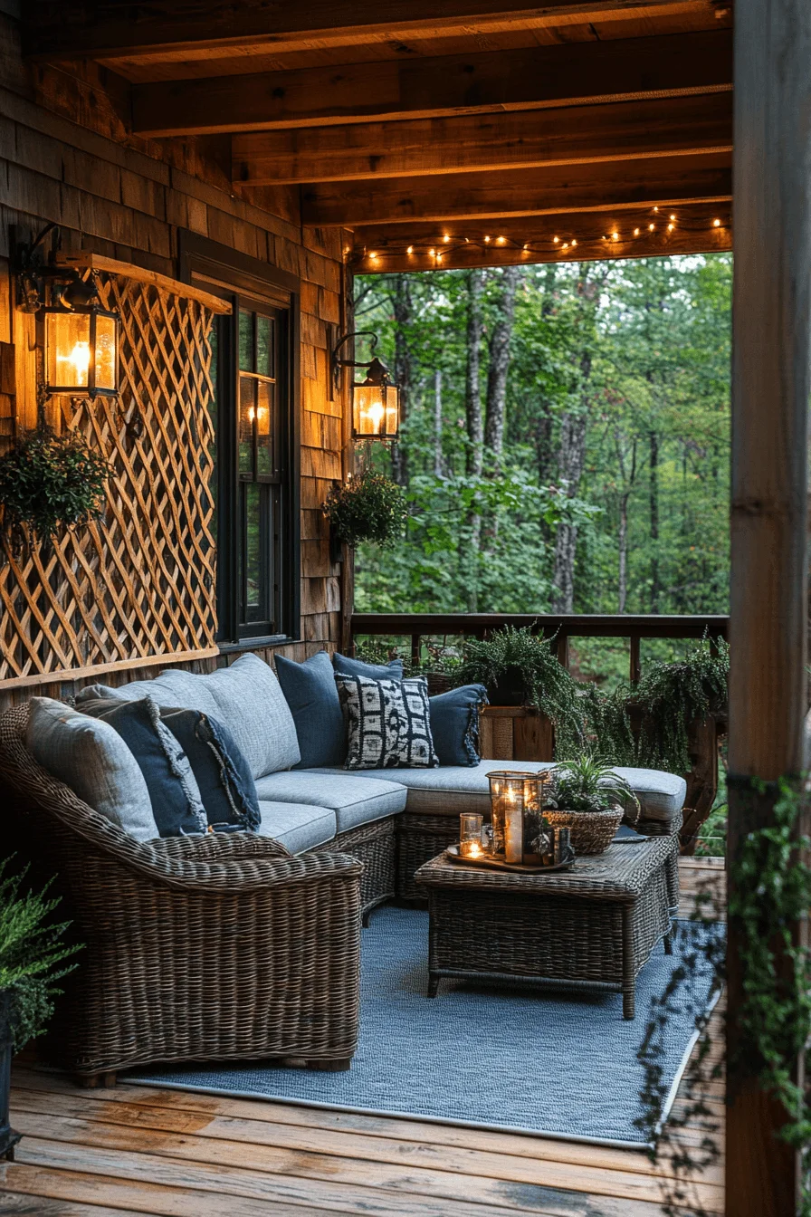 Tranquil cabin terrace