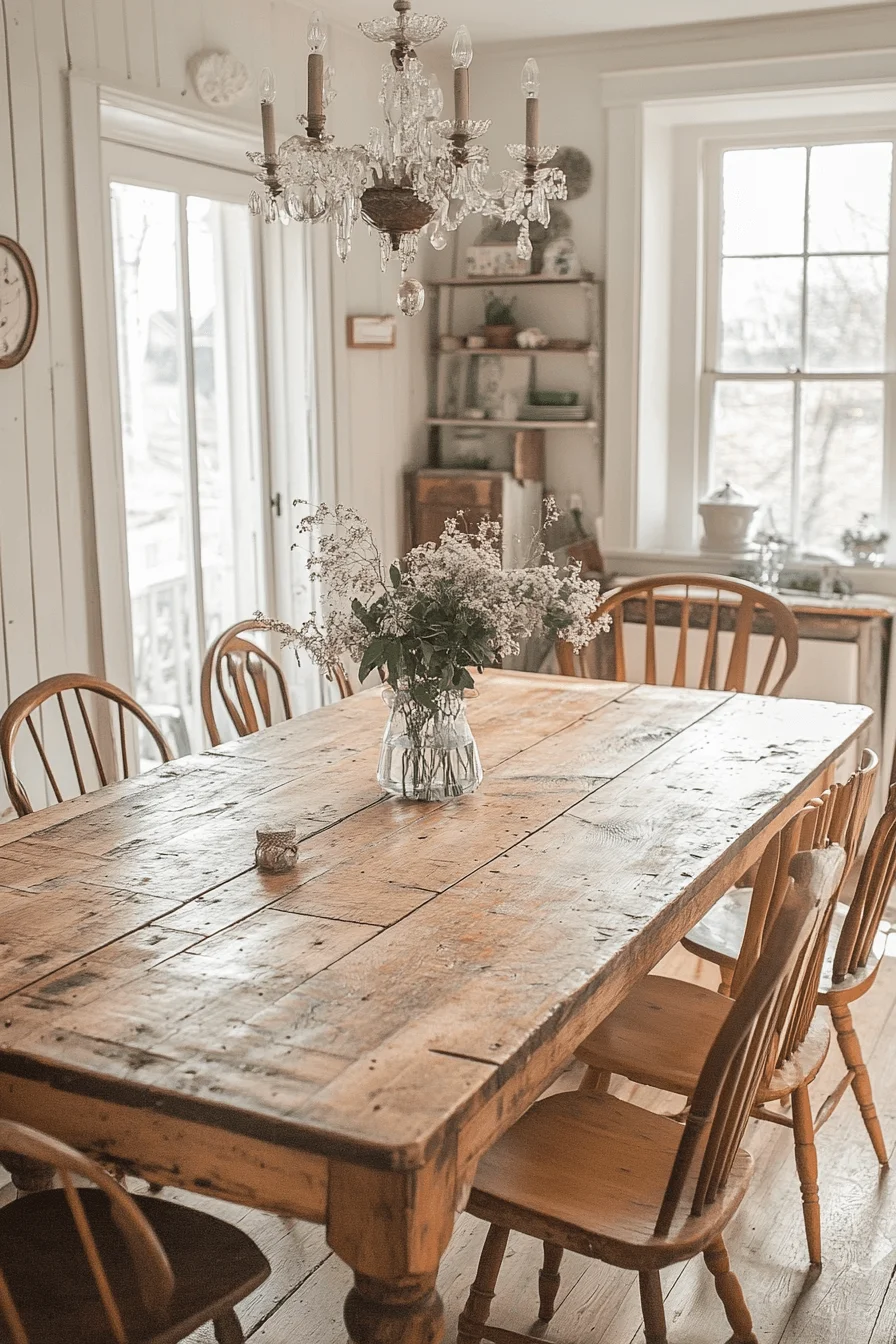 Rustic farmhouse dining table