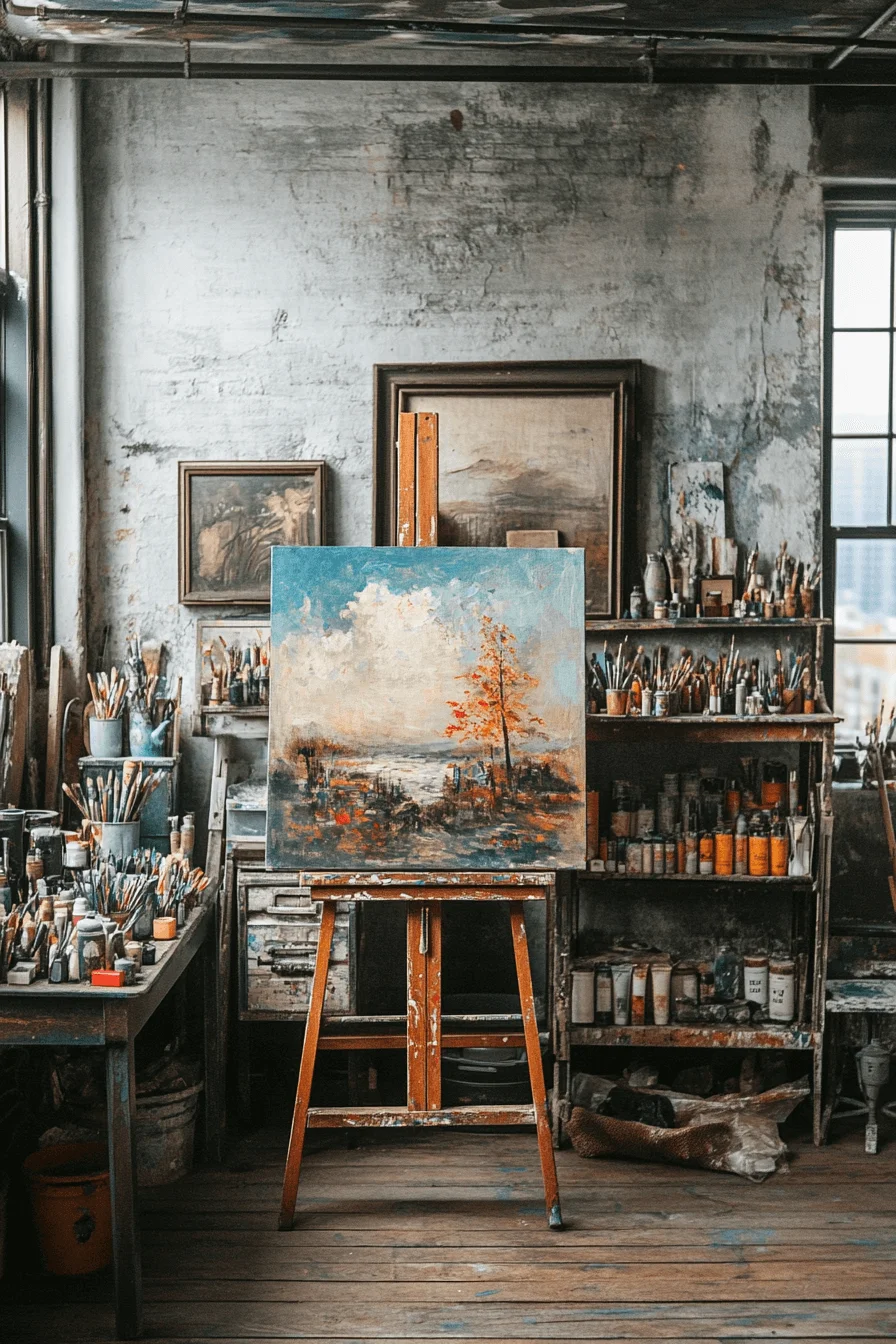 Antique farmhouse art studio