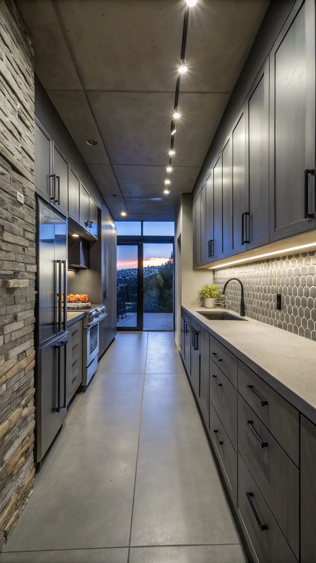 Styled Dark Grey Kitchen Cabinets