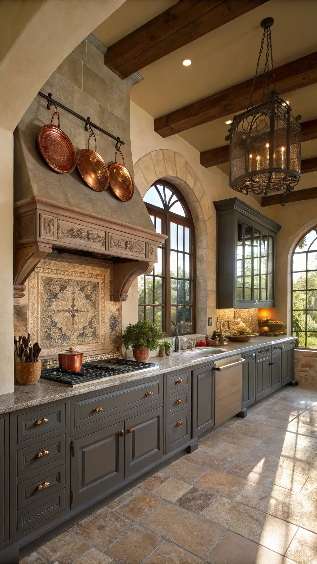 Dark Grey Cabinets in Modern Kitchen