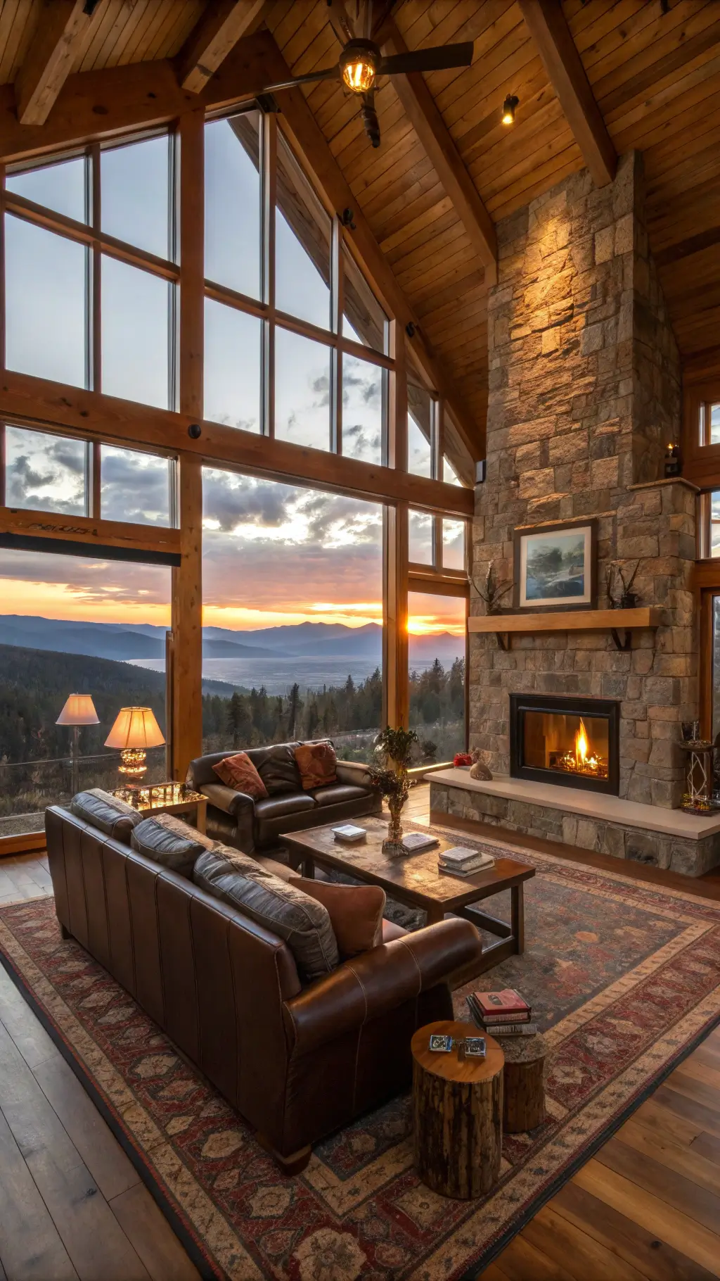 DIY rustic cabin living room makeover