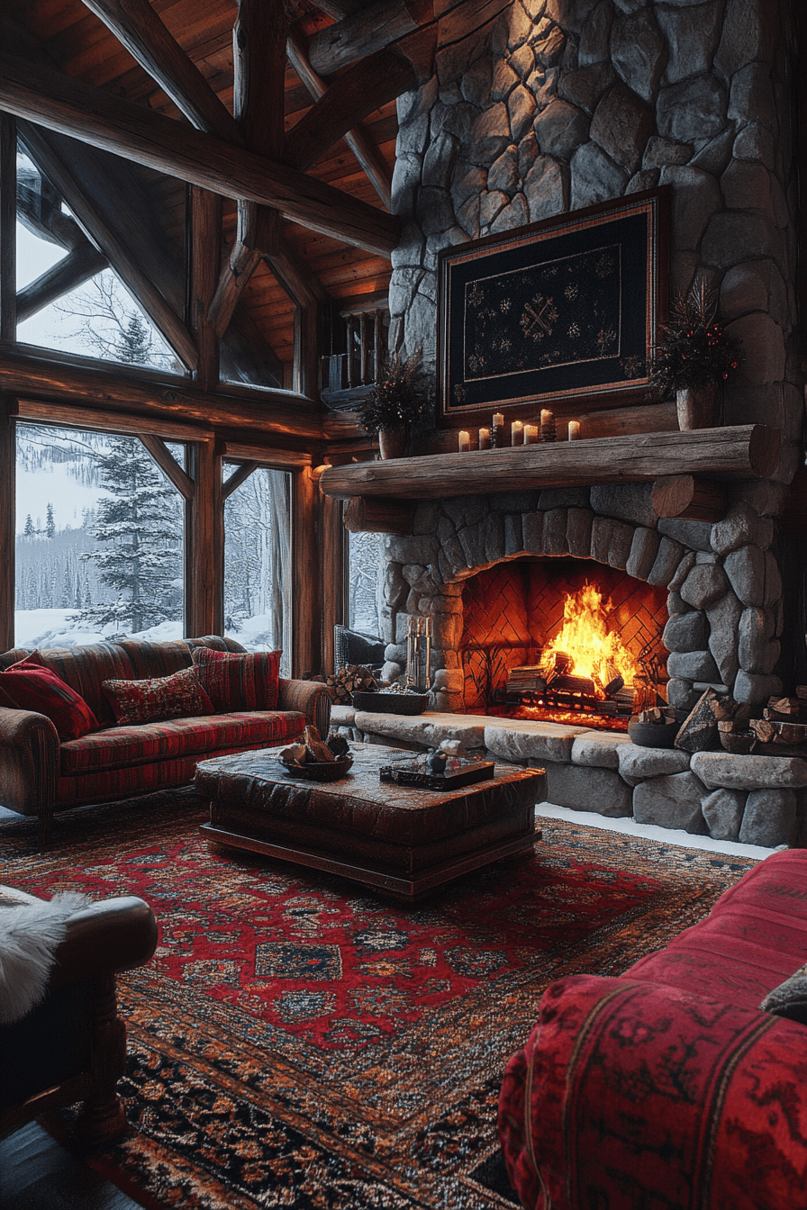 Cozy Winter Lodge Interior