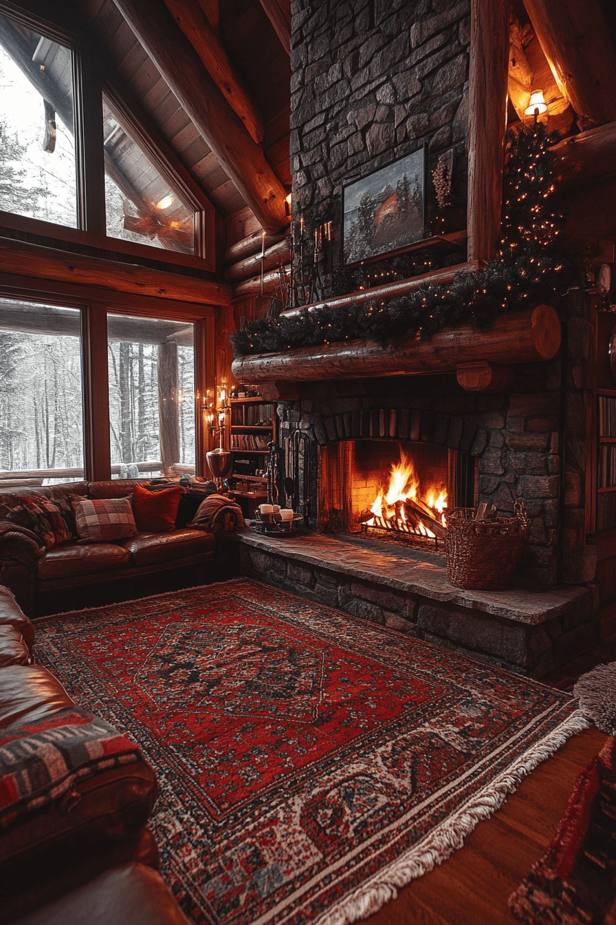 Cozy Hearthside Cabin Interior