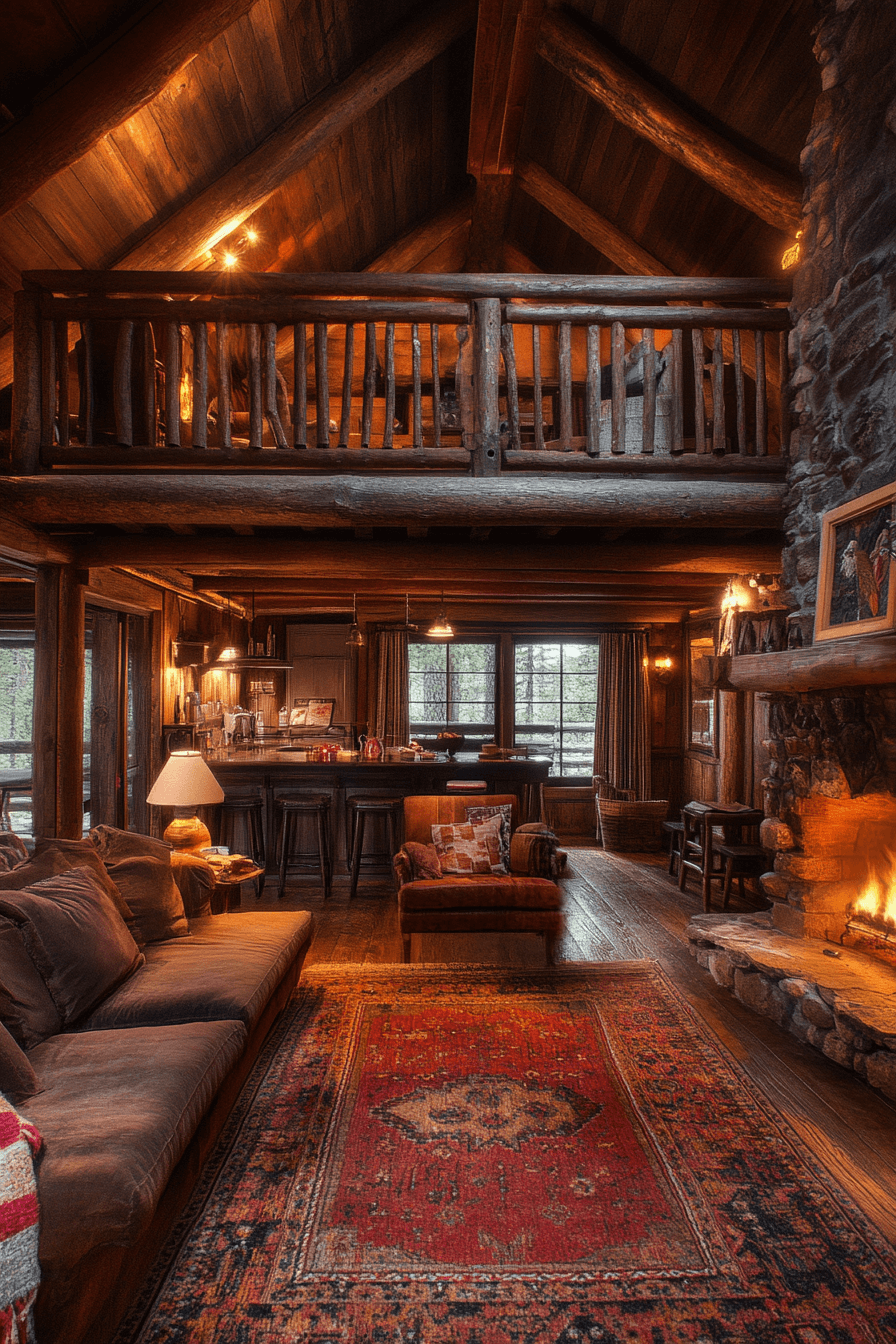 Warm Timber Cabin Interior