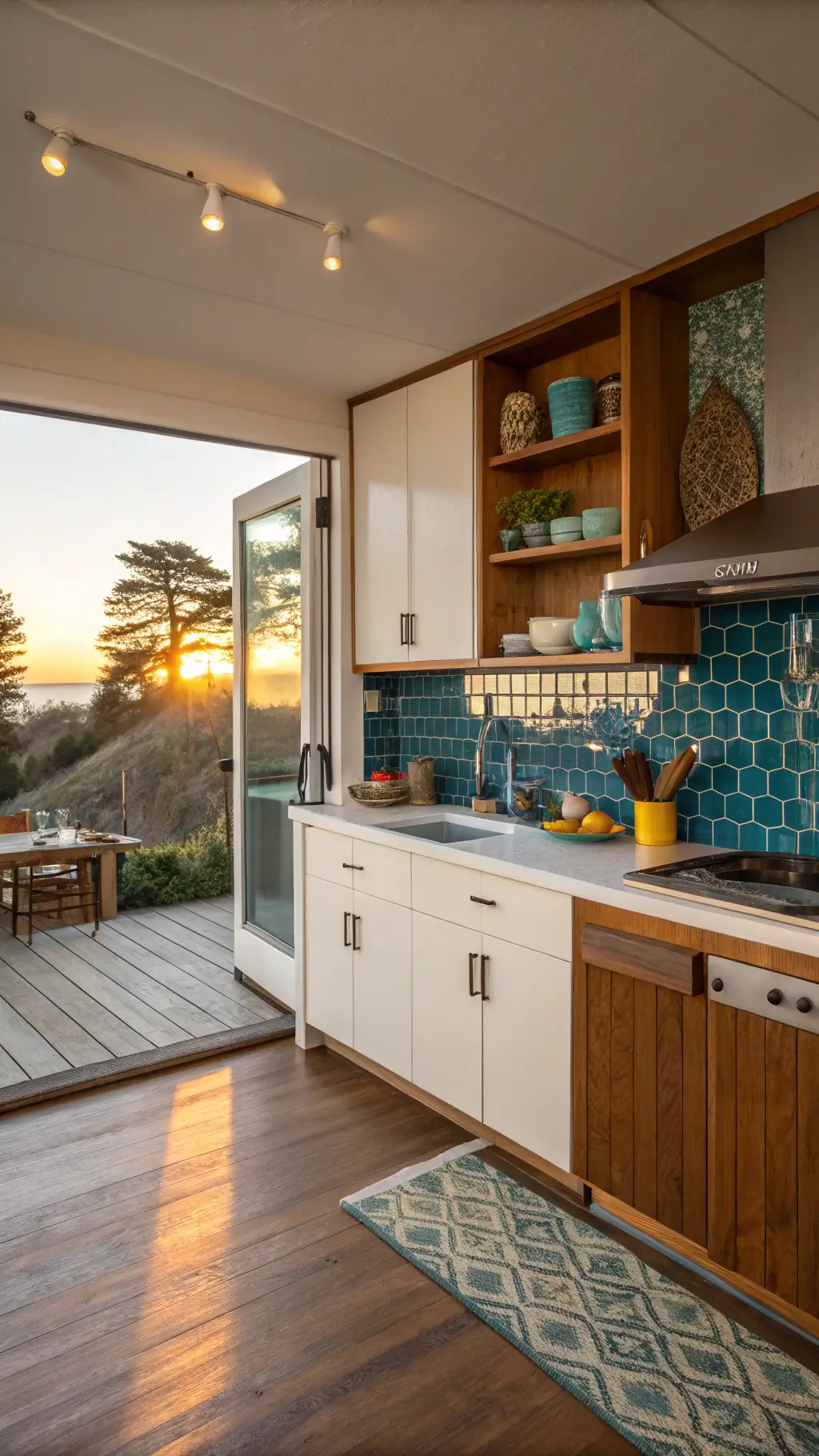 Photo editing for mid-century kitchen