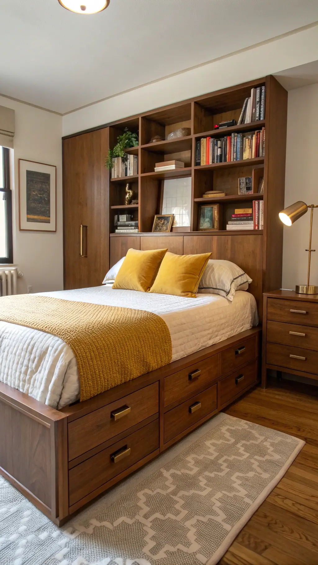 Mid-century modern bed design details