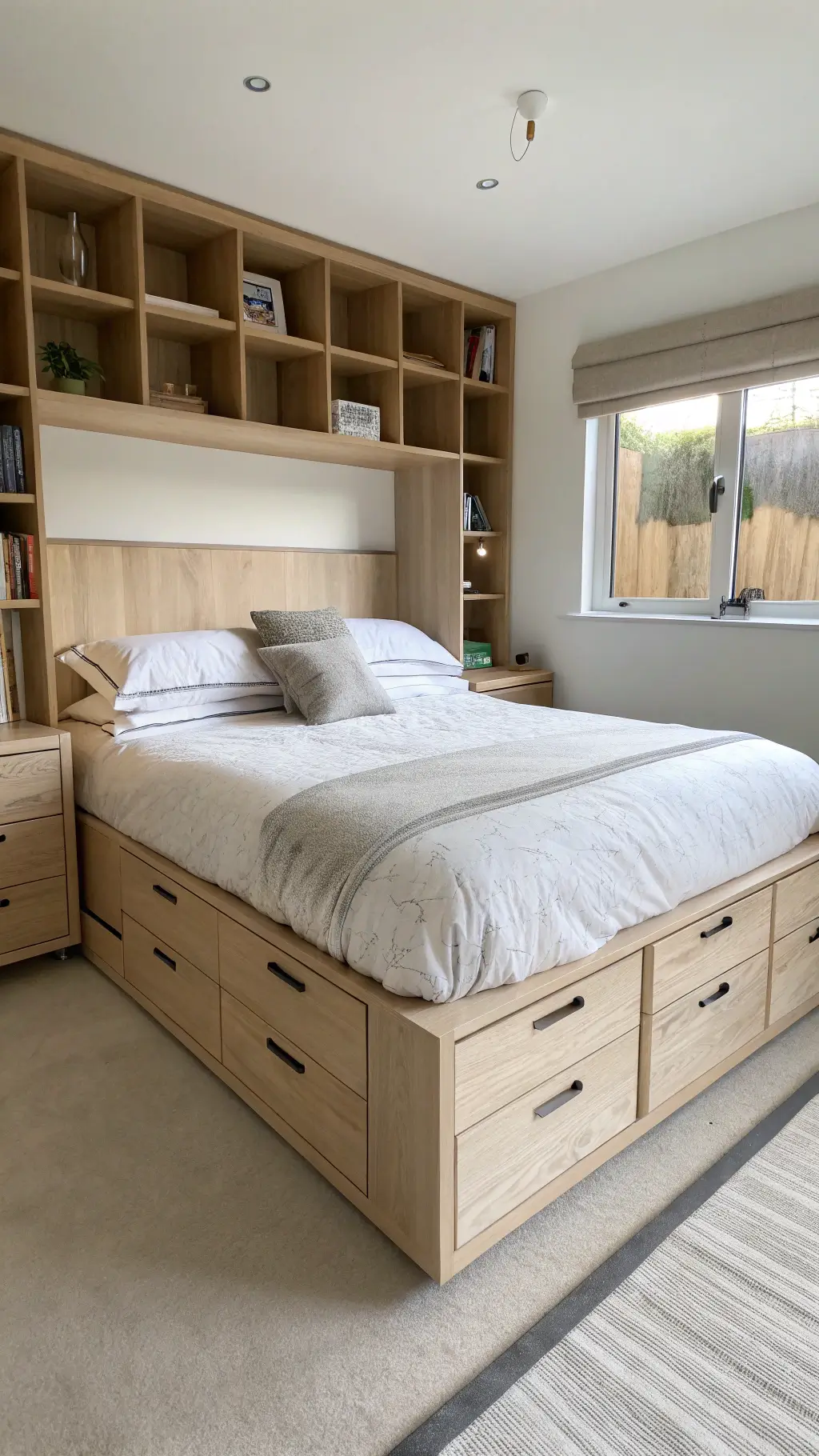 Headboard with storage compartments