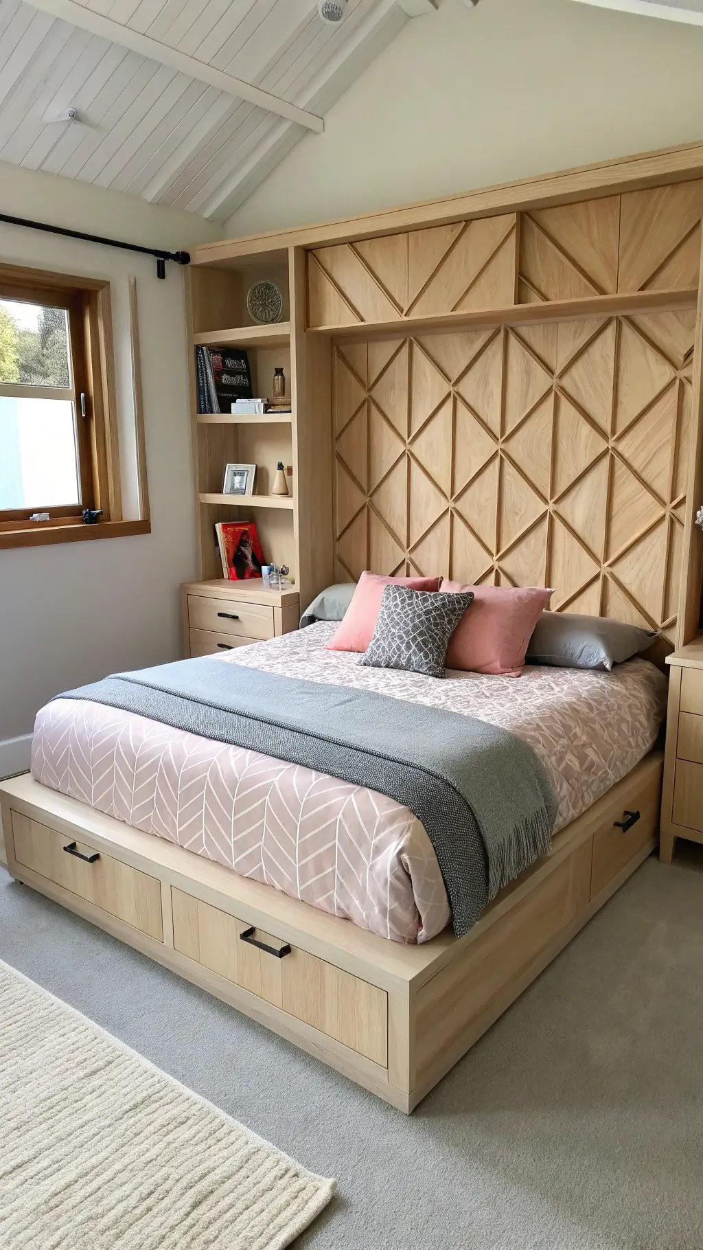 Mid-century modern bed in a stylish bedroom