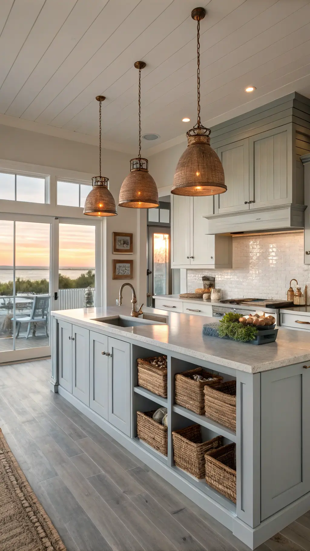 Coastal Kitchen Design: Your Ultimate Transformation Guide Coastal kitchen with open shelving and natural decor