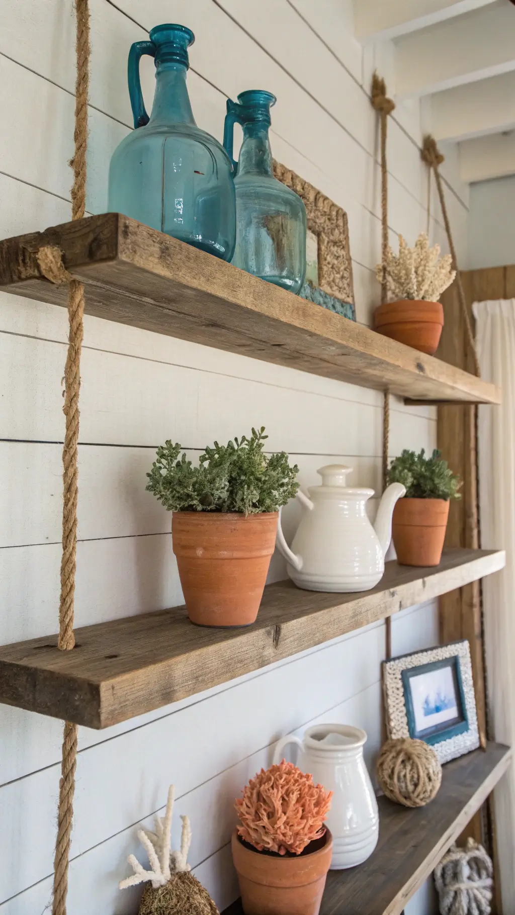 Budget Coastal Farmhouse Kitchen