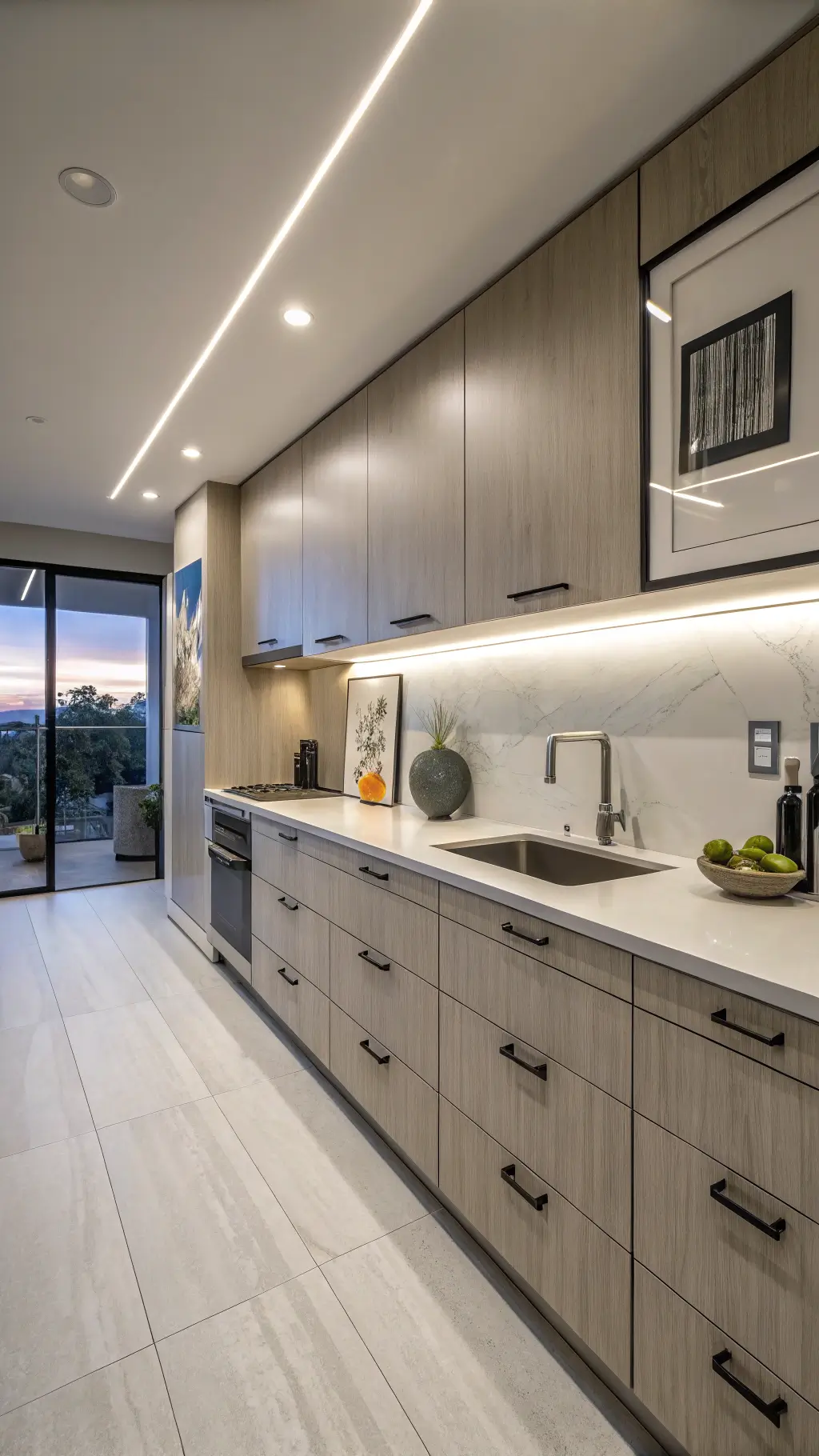 Close-up of stained wood grain