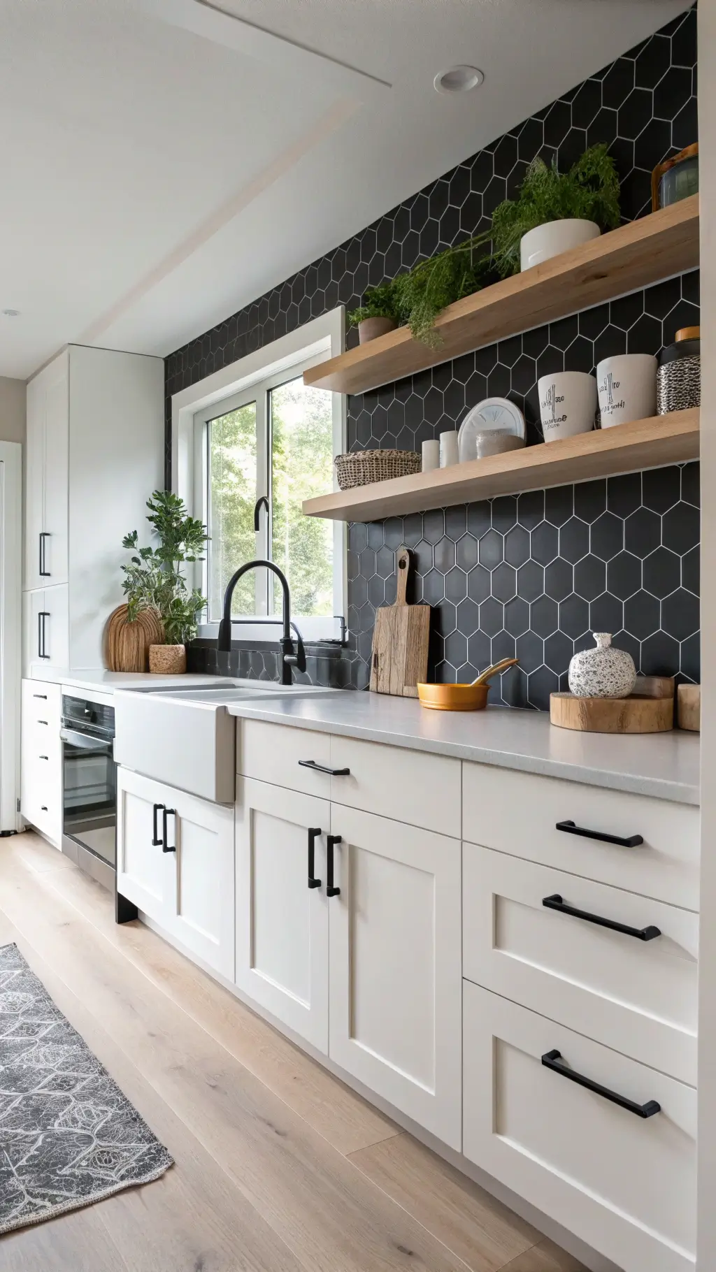 Minimalist Black and White Kitchen