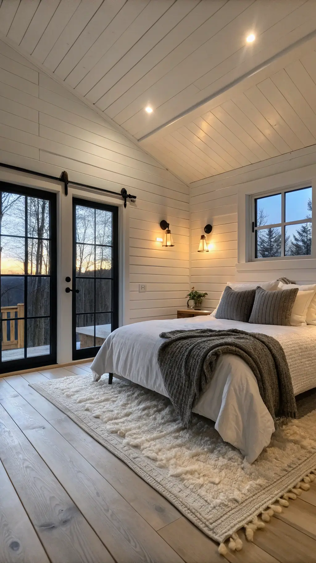 Small cabin interior showcasing smart storage and decor