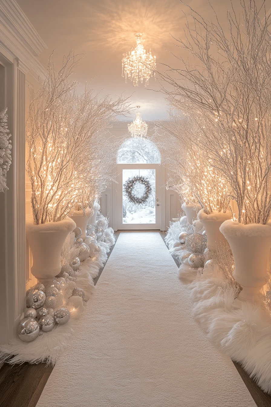 Frosted Entryway Christmas Decor