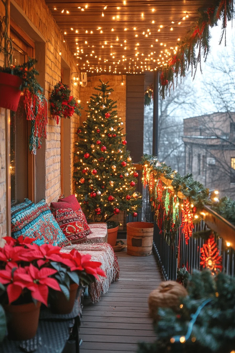 Festive Balcony Christmas Decor