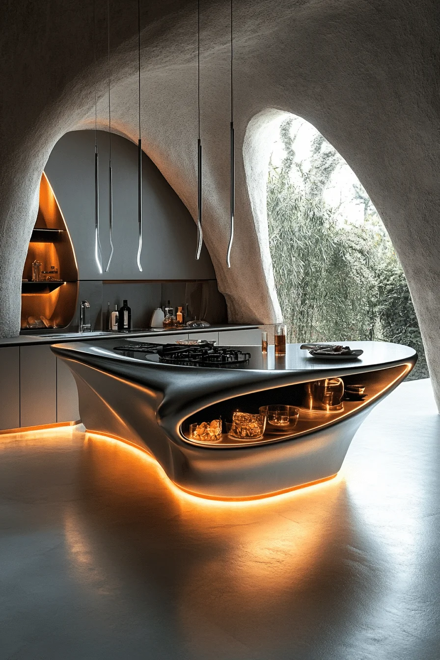 Futuristic Cosmic Influence Mid Century Modern Kitchen Futuristic Cosmic Influence Mid Century Modern Kitchen