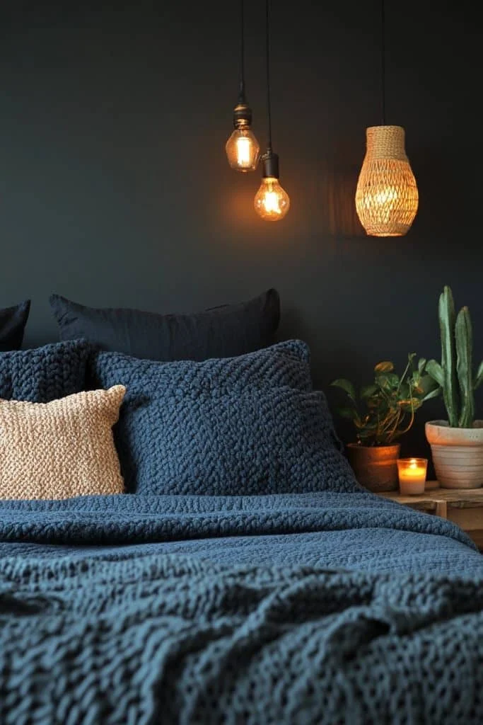Velvety Dusk: Boho Bedroom Oasis