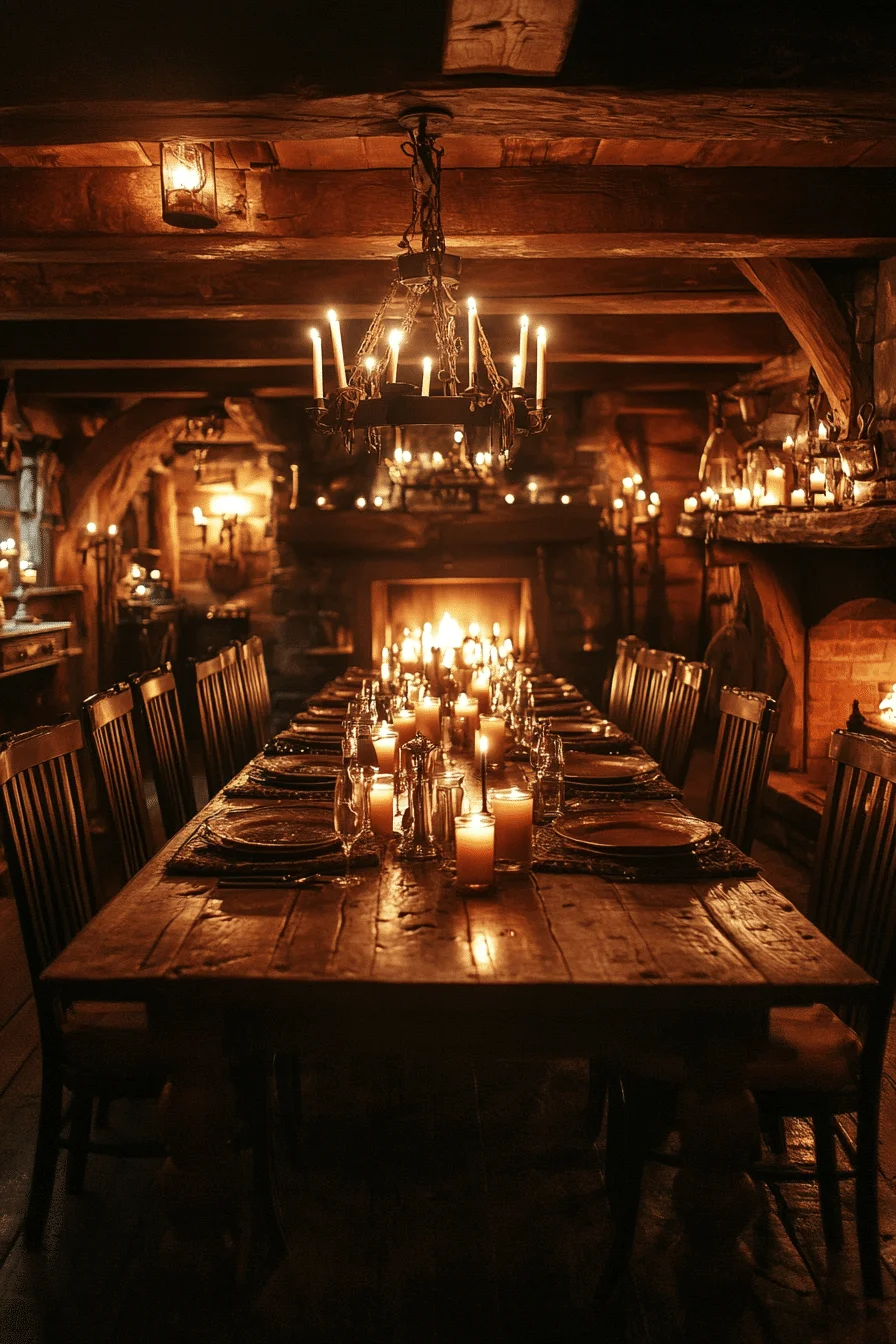 Romantic Candlelit Interiors in Western Gothic Vintage Design