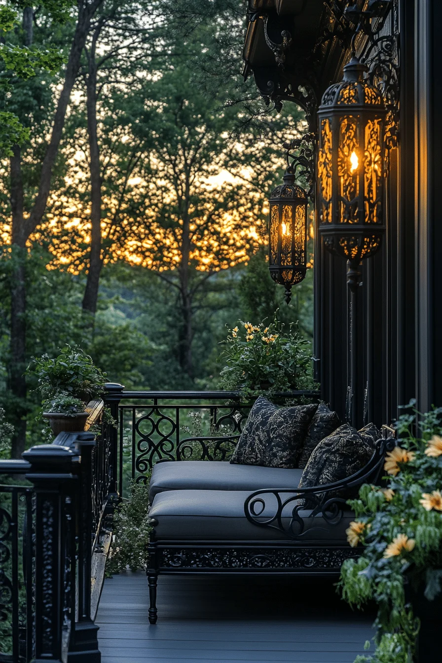 Evening Glow and Metallic Accents in Western Gothic Vintage Design