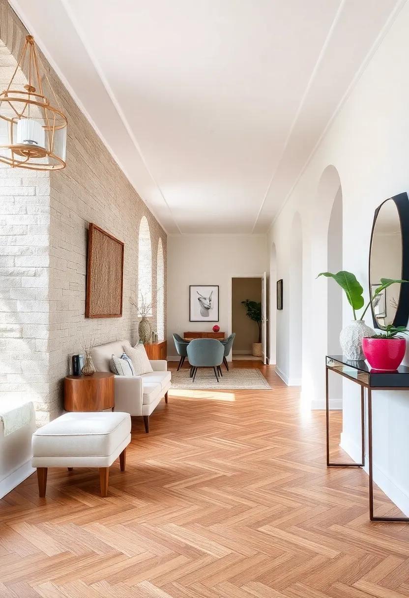 Elegant Hallways Transformed: The Timeless Charm of Herringbone Wood Floors