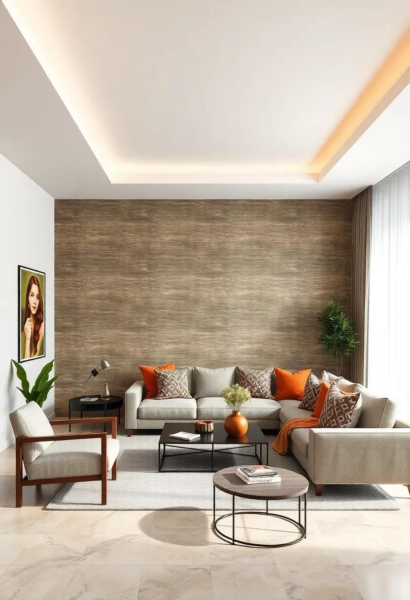 Tactile Grasscloth Textured Wallpaper Bringing Organic Warmth and Texture With an Eco-Friendly Vibe to Apartment Living Rooms