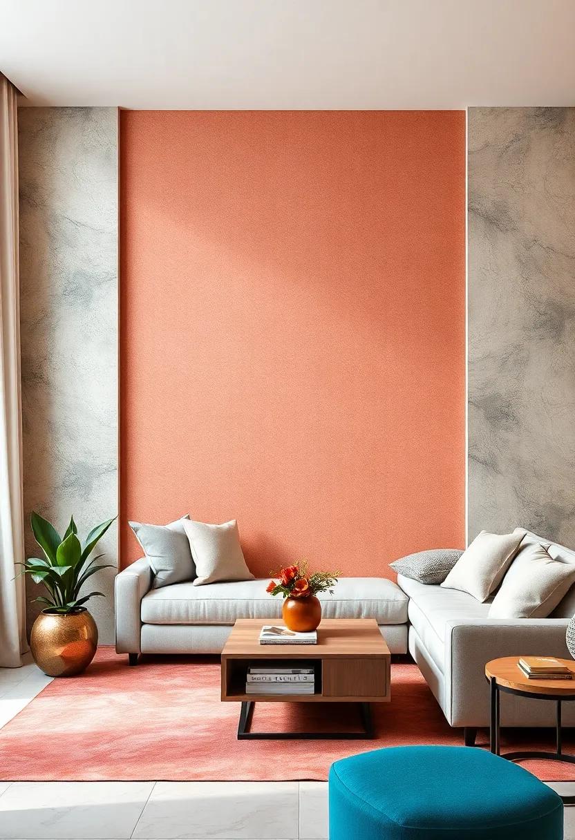 Color-Gradient Textured Wallpapers Fading Beautifully to Create Harmonious and Flowing Apartment Living Decor