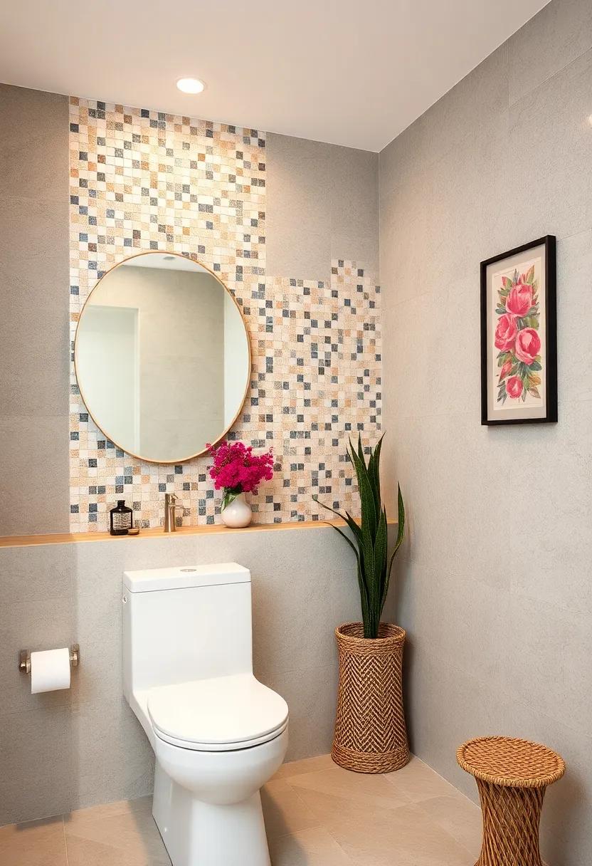 Use A Mosaic Tile Backdrop Above The Toilet To Add Texture And Visual Interest
