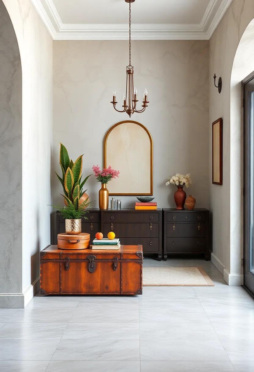 Antique Trunks or Suitcases as Statement Storage Pieces Blending Function With Refined Style