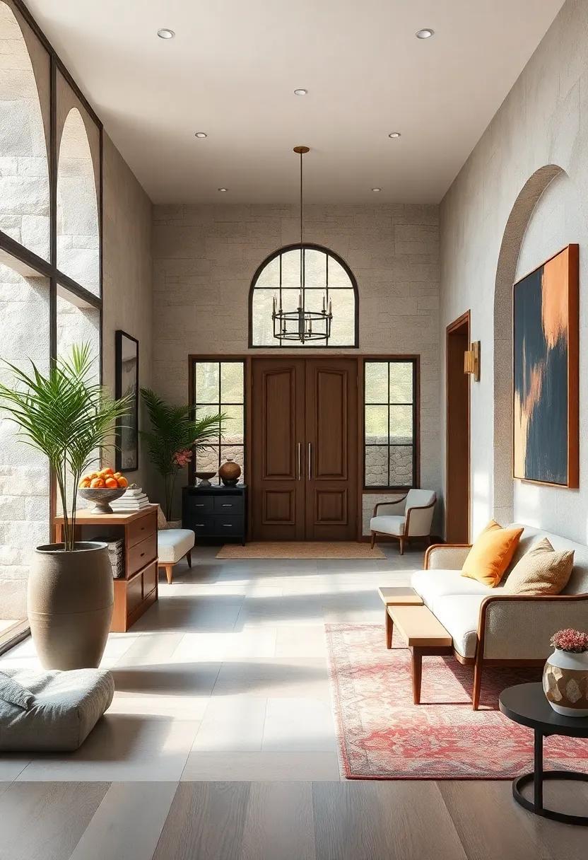 Layering Natural Elements Like Stone and Wood to Achieve a Timeless Luxe Appeal in Entryways