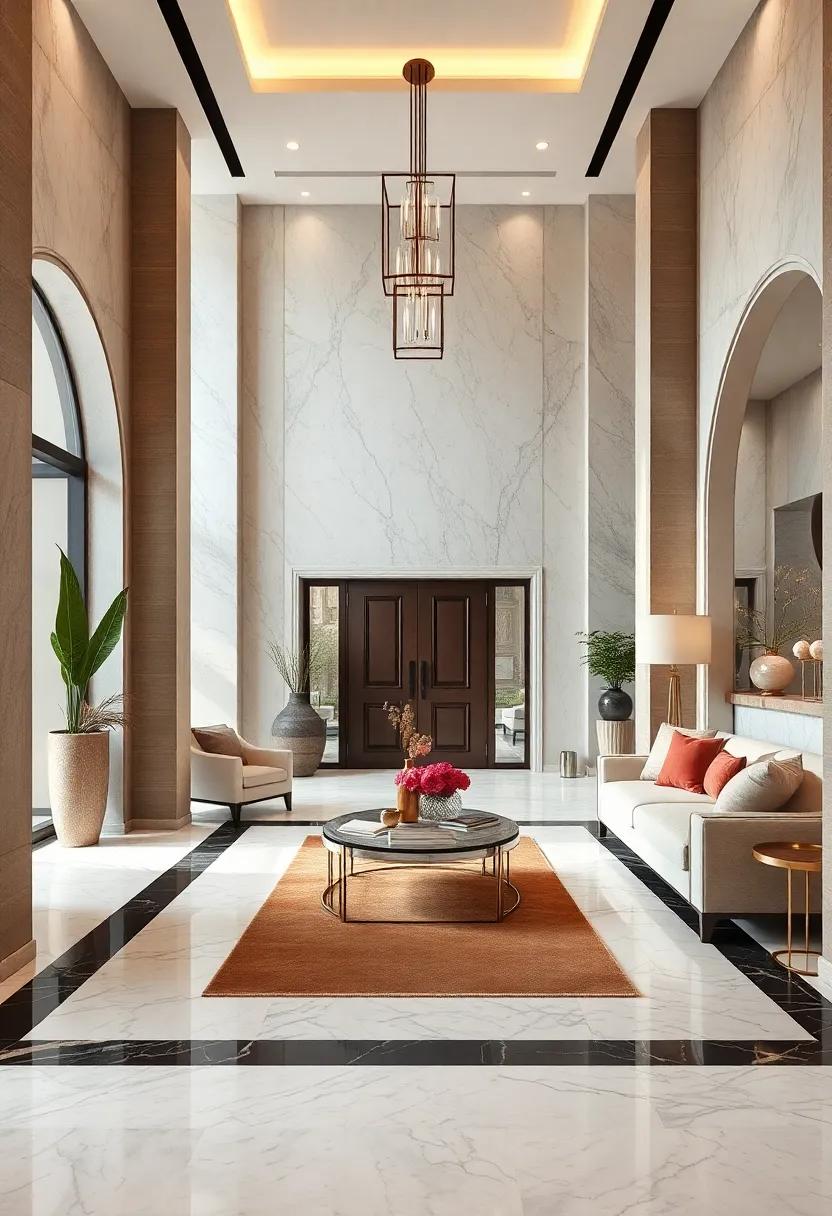 Marble Accents and Inlays Elevating Entryway Floors with a Sense of Unmatched Grandeur