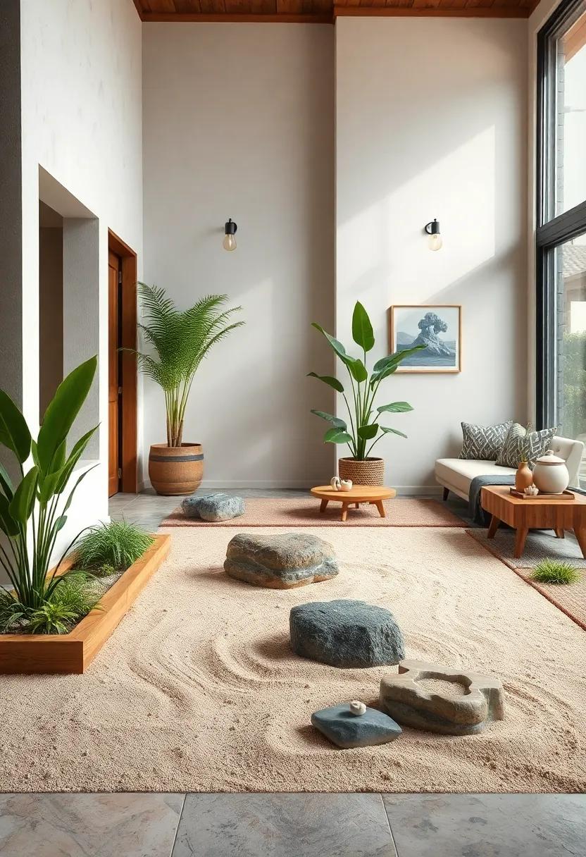 Simple Wooden Borders Defining the Zen Garden Space with Elegance and Understated Style