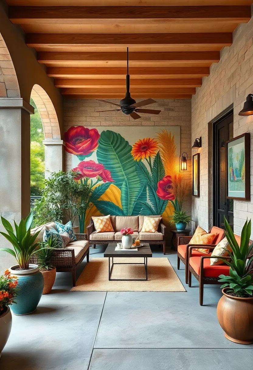 Transform Your Patio Into a Vibrant Outdoor Gallery Filled With Bold Wall Murals and Colorful Art