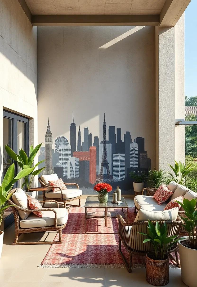 Famous Landmark Silhouettes and Skylines Rendered Creatively for Globetrotting Patio Vibes